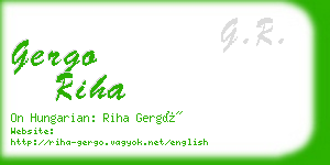 gergo riha business card